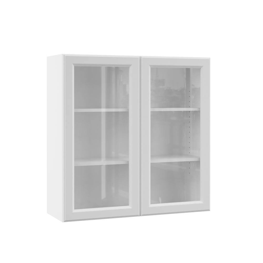 36x36x12 in. White Wall Kitchen Cabinet with Glass Doors M1085