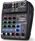 4 Channels Audio Mixer with Sound Card and 48V Phantom Power J204