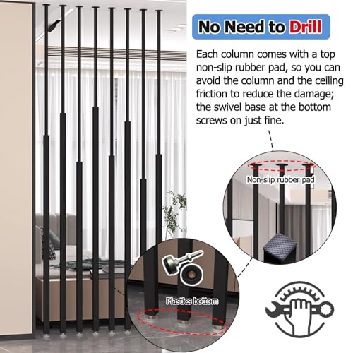 White 8 Pcs Metal Iron Room Divider U388