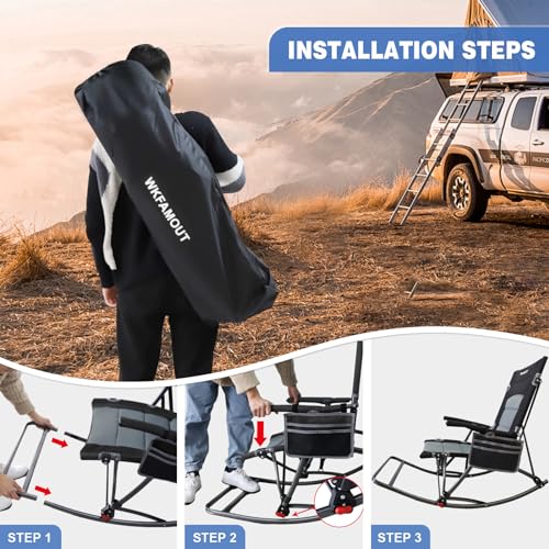 Folding Oversized Padded Camping Chair with Foot Rest J7231