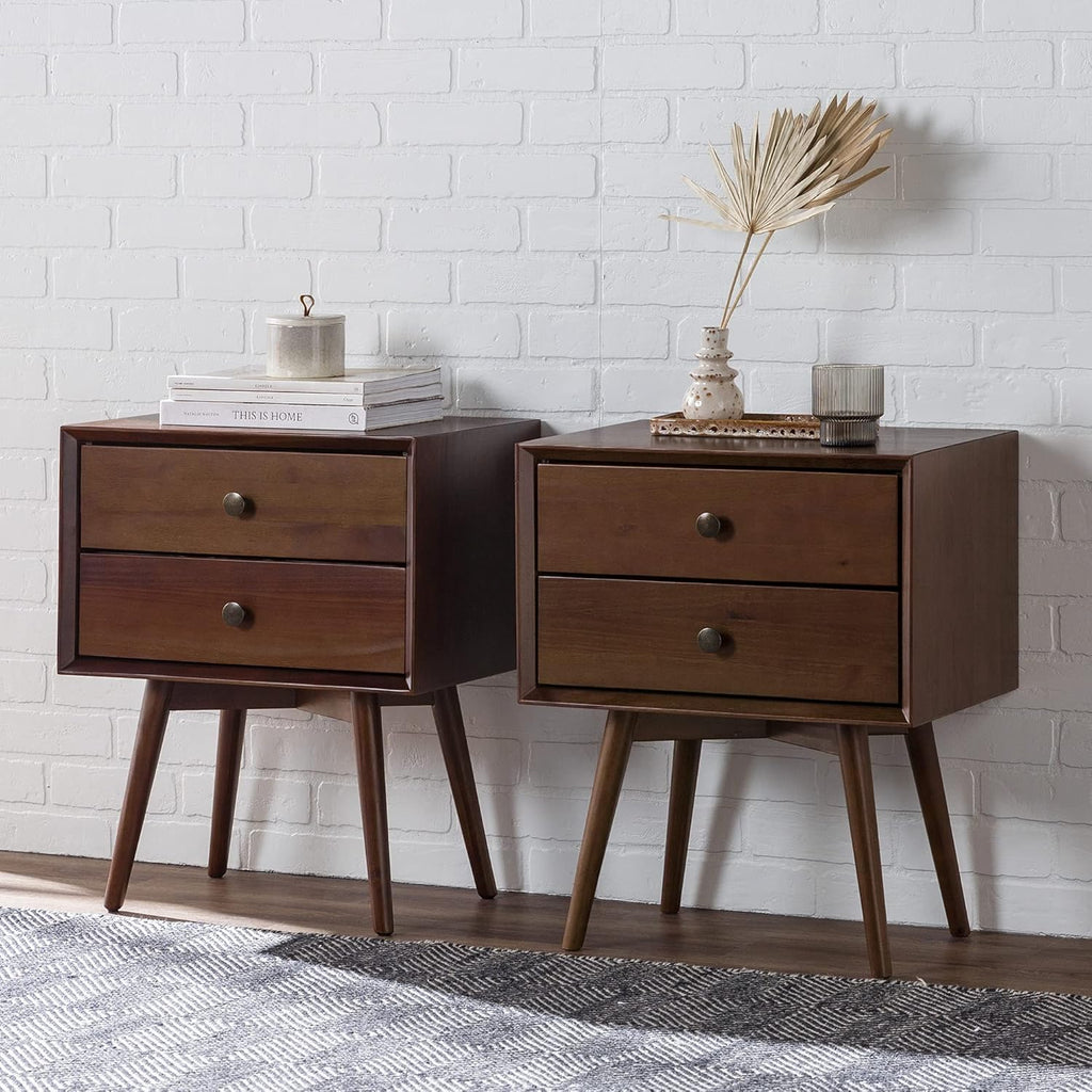 2 Piece 1 Drawer Solid Wood Nightstand Set U791214