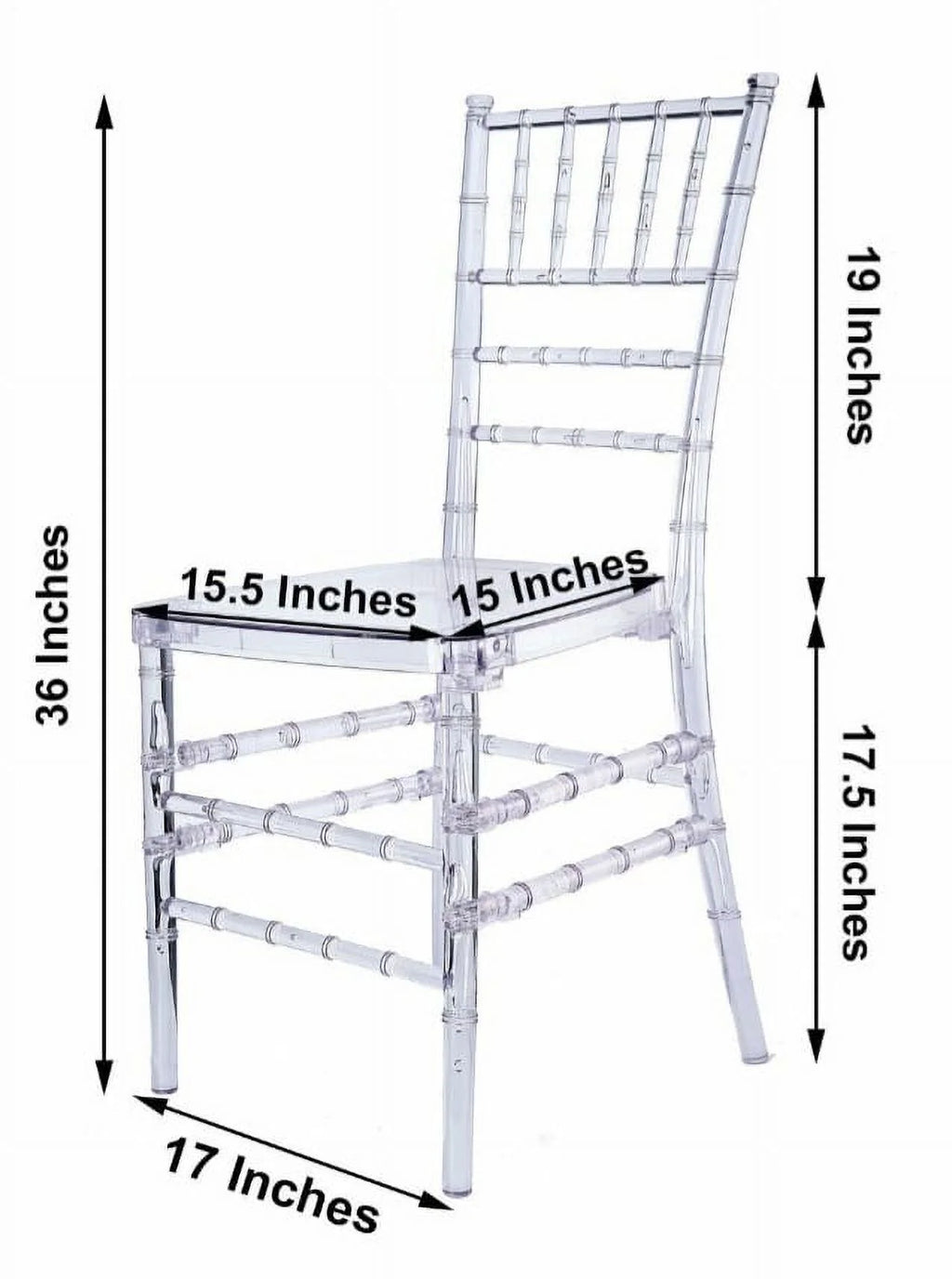 Clear 36-inch Tall Acrylic Transparent Resin Chairs F727