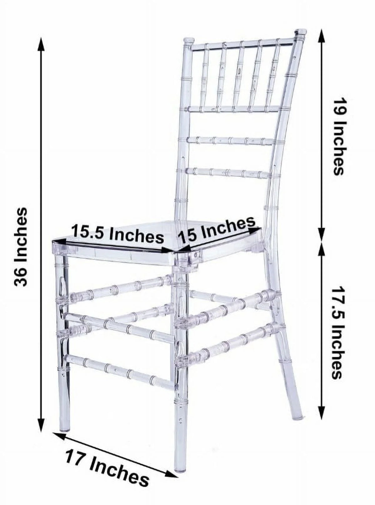 Clear 36-inch Tall Acrylic Transparent Resin Chairs F727