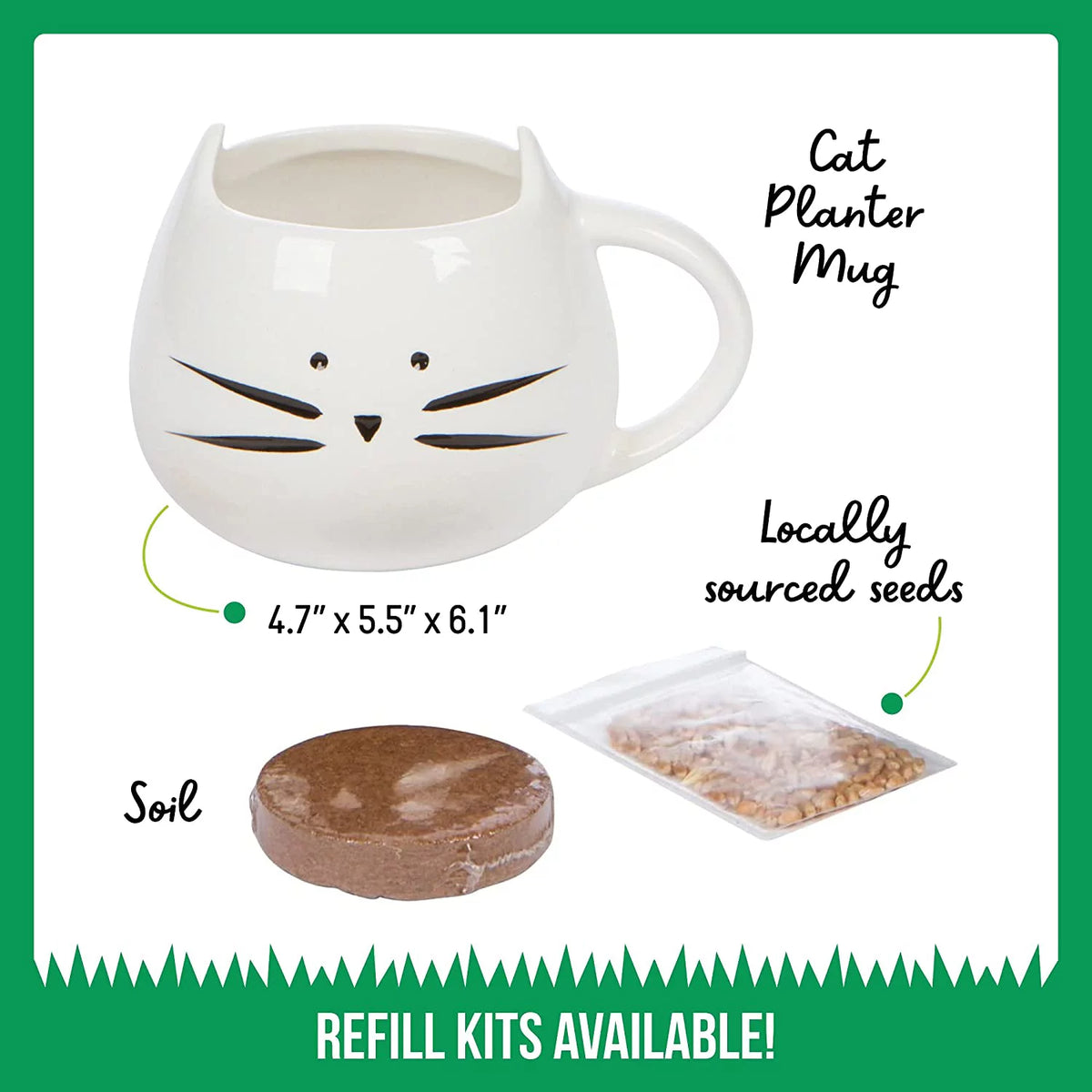 Organic Cat Grass Kit with Seed Mix and Soil P394905