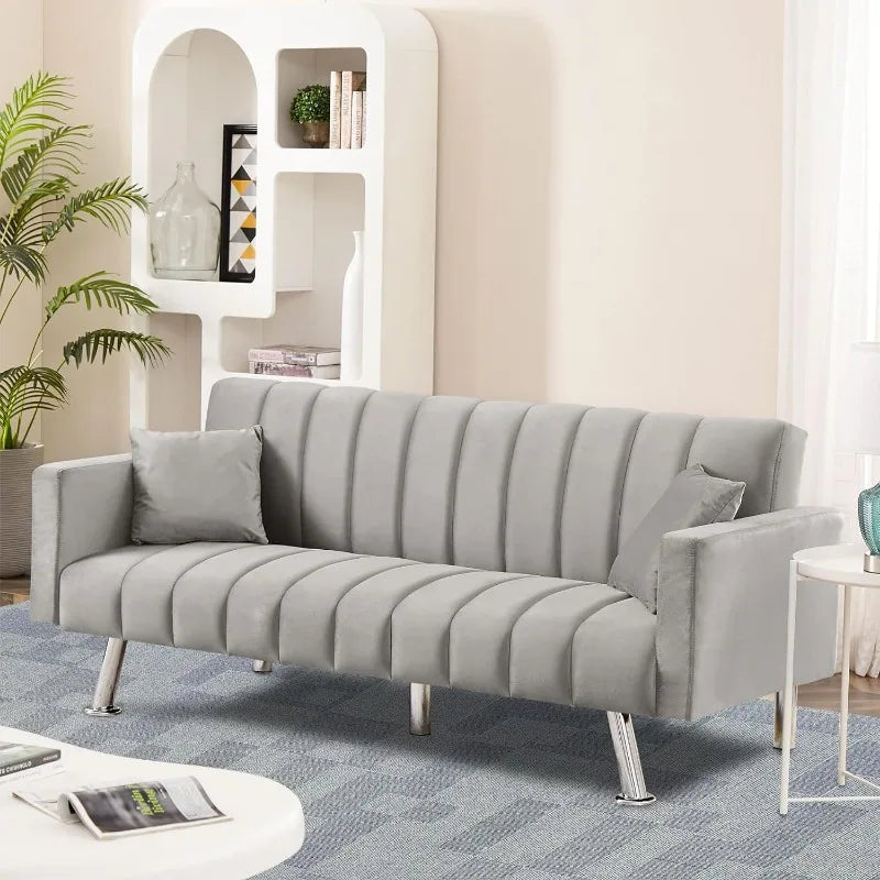 Convertible Sofa Bed with 2 Pillows R95048