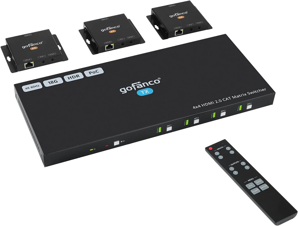 1x4 HDMI Extender Splitter 1080p Over Cat5e/Cat6/Cat7 Ethernet Cable B604374