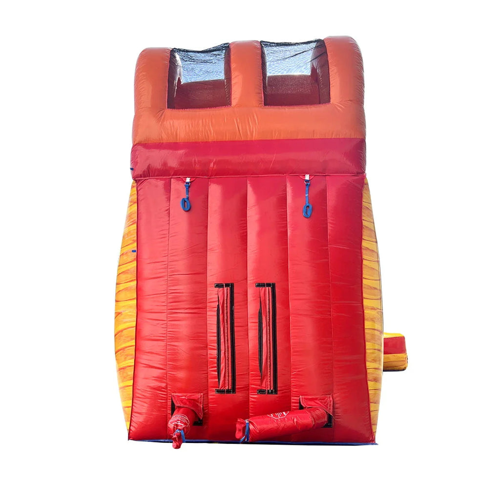 Blue Marble Wave Curved Inflatable Water Slide with Blower V56642