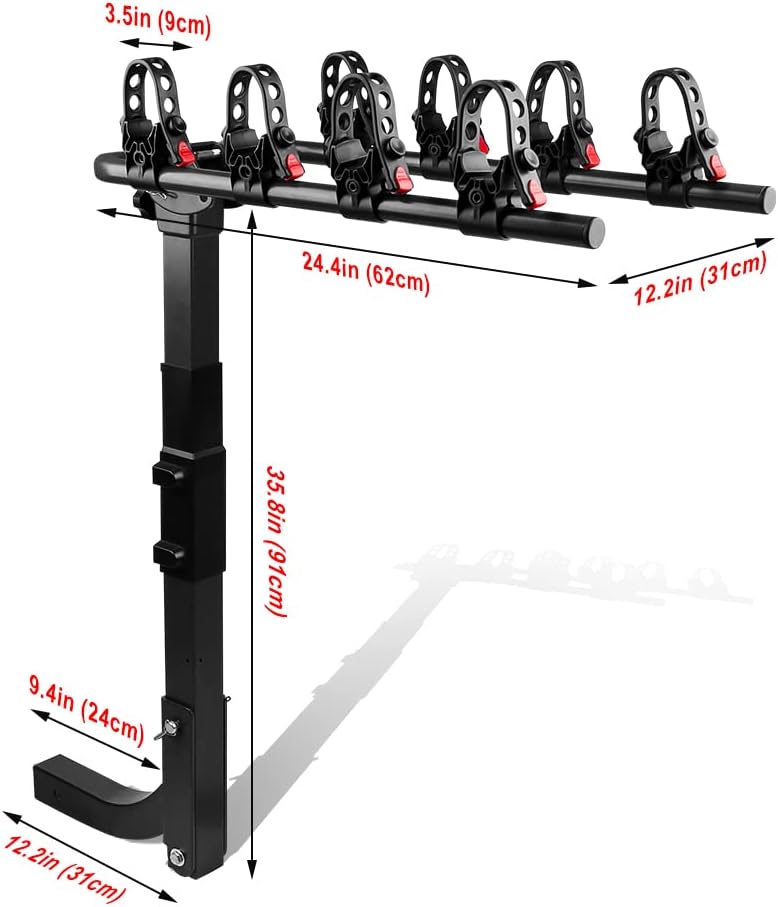 4 Bike Rack, Double Foldable Rack, 2 Hitch Receiver R79294