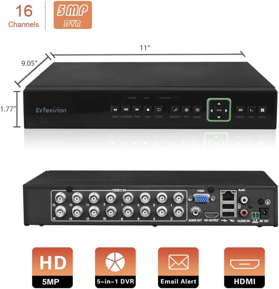 16CH 5MP DVR Surveillance Digital Video Recorder C6703