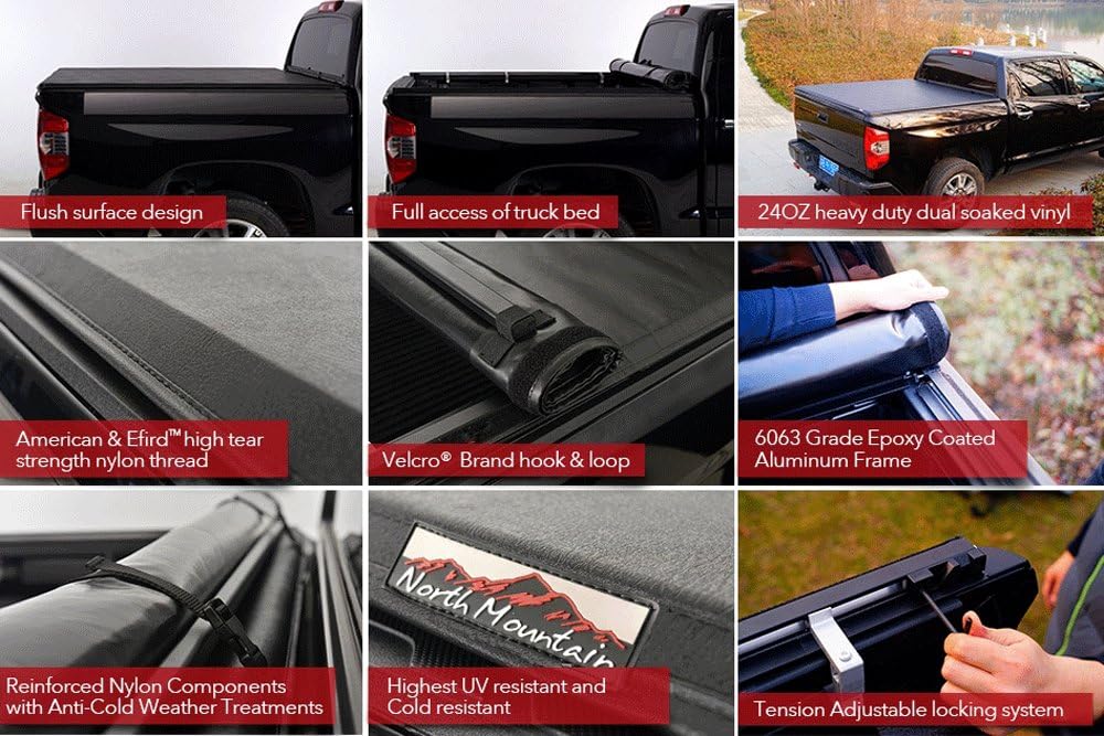 Soft Roll Up Tonneau Cover for 6ft Fleetside Bed V195