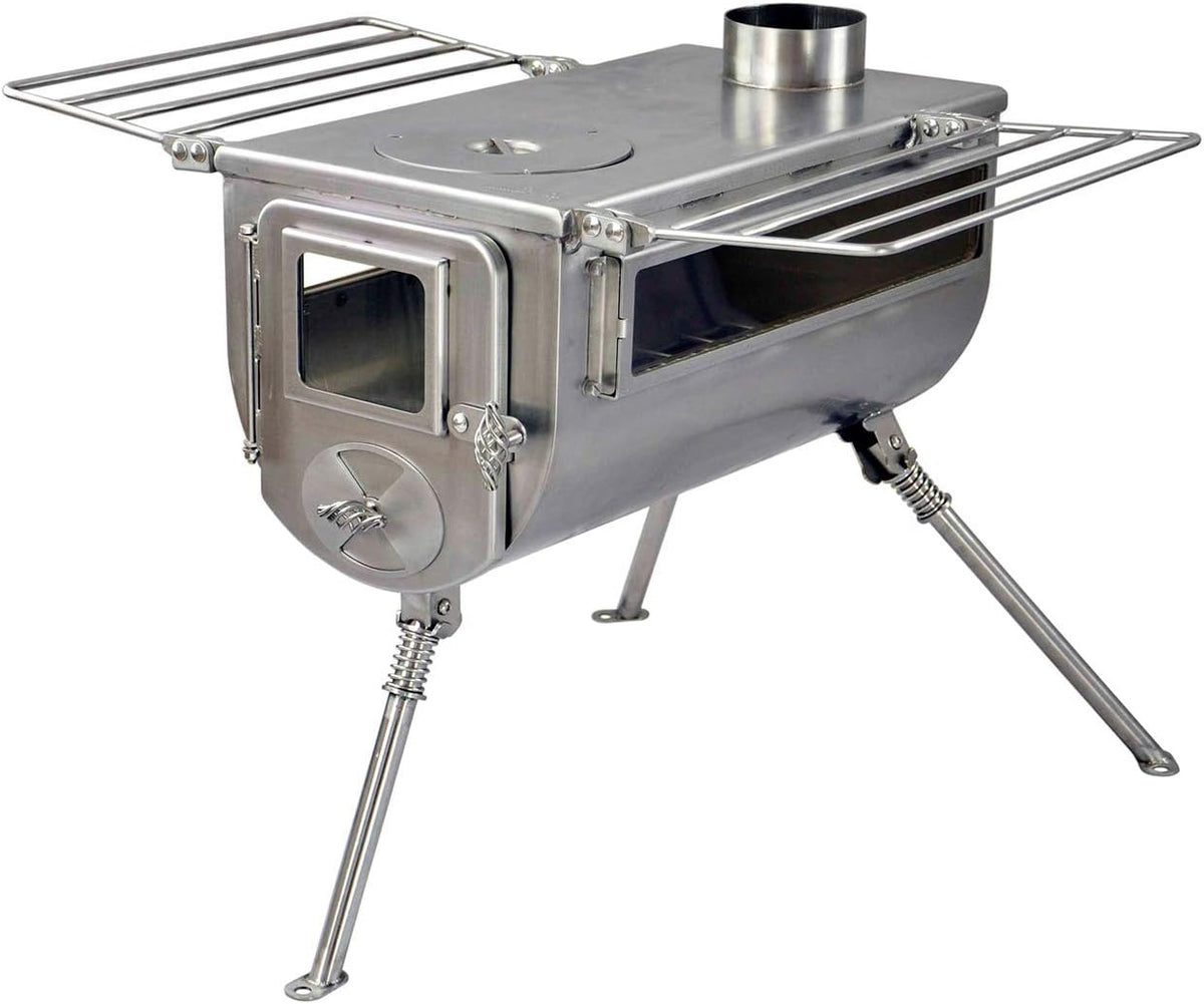 Portable Wood Burning Tent Stove with Chimney Pipe D962