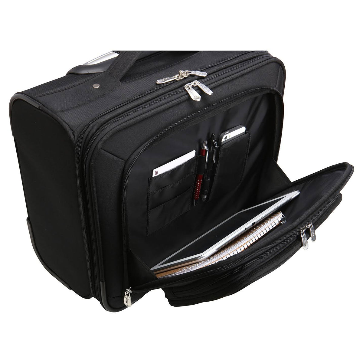 Black 14x22 2-Wheeled Laptop Travel Case P1159