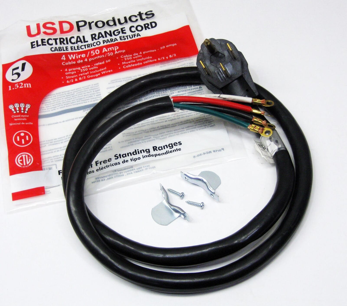 4 Prong 50 Amp 5' Electric Range Power Cord Y32726