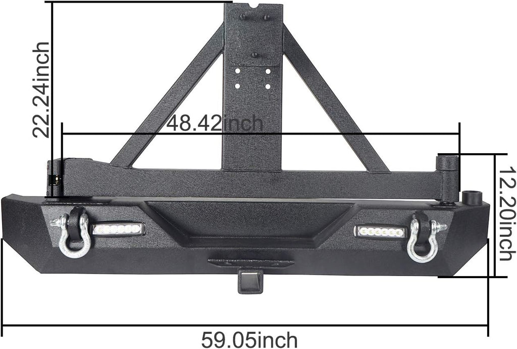Front & Rear Bumper Combo with Tire Carrier U485