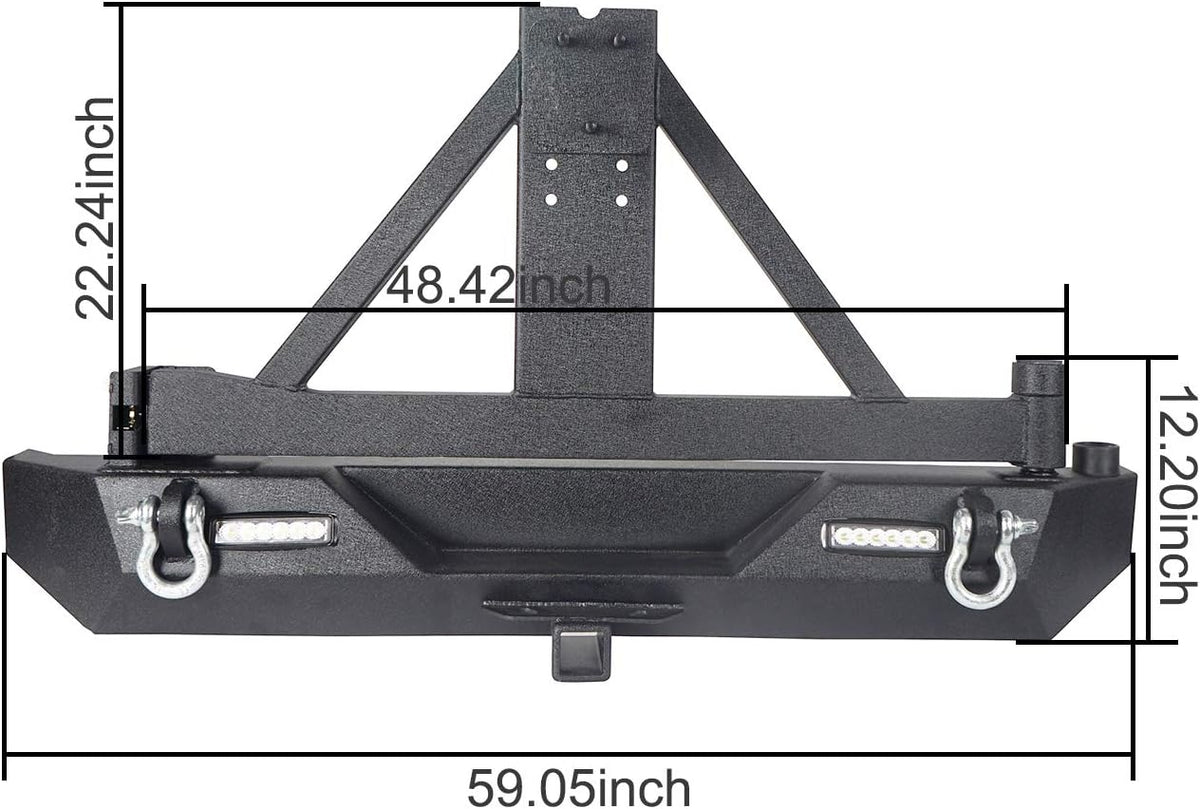 Front & Rear Bumper Combo with Tire Carrier U485