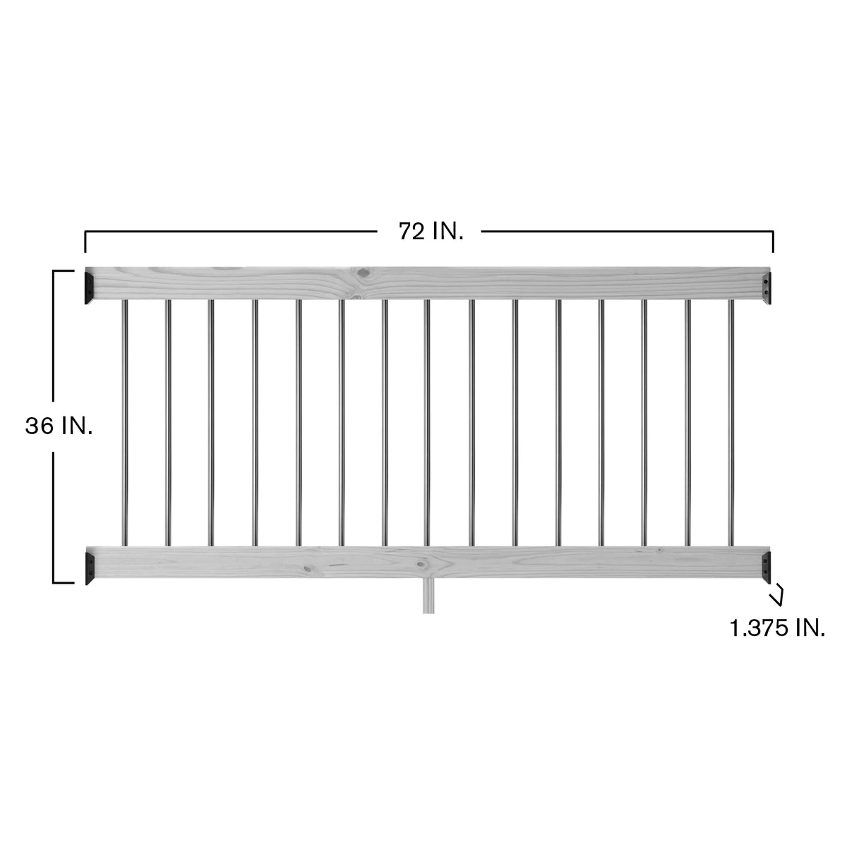 6 ft. Wood Railing Kit with Aluminum Round Balusters Z96159