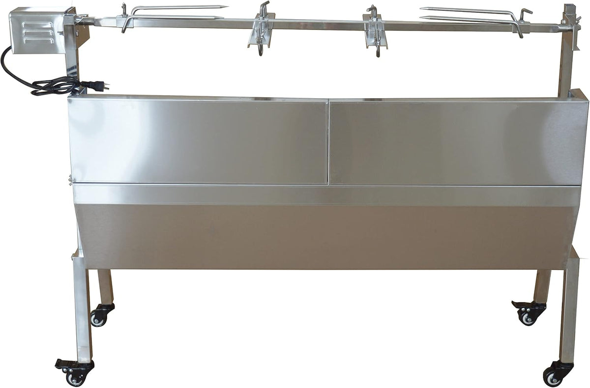 46 Inch Stainless Steel BBQ Charcoal Spit Rotating Grill Roaster E104