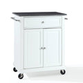 White Kitchen Cart with Granite Top T677274