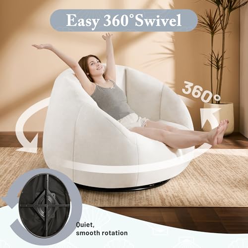 Beige Oversized Bean Bag Chair S69698