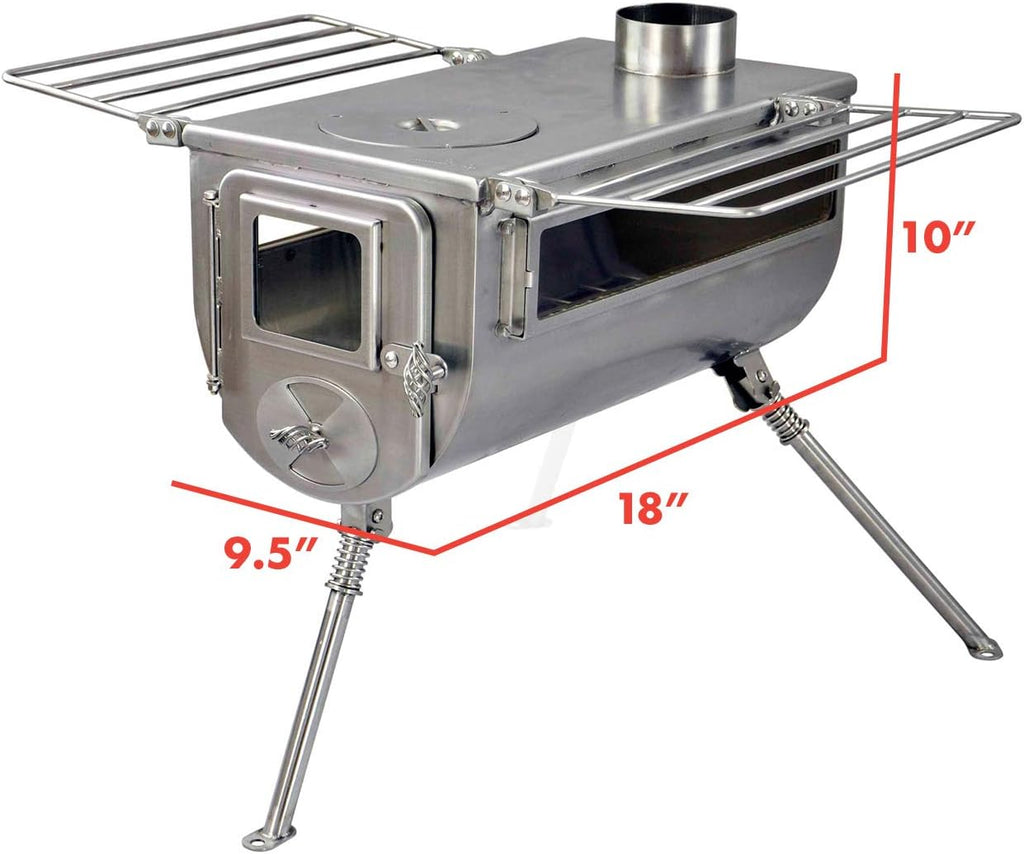 Portable Wood Burning Tent Stove with Chimney Pipe D962
