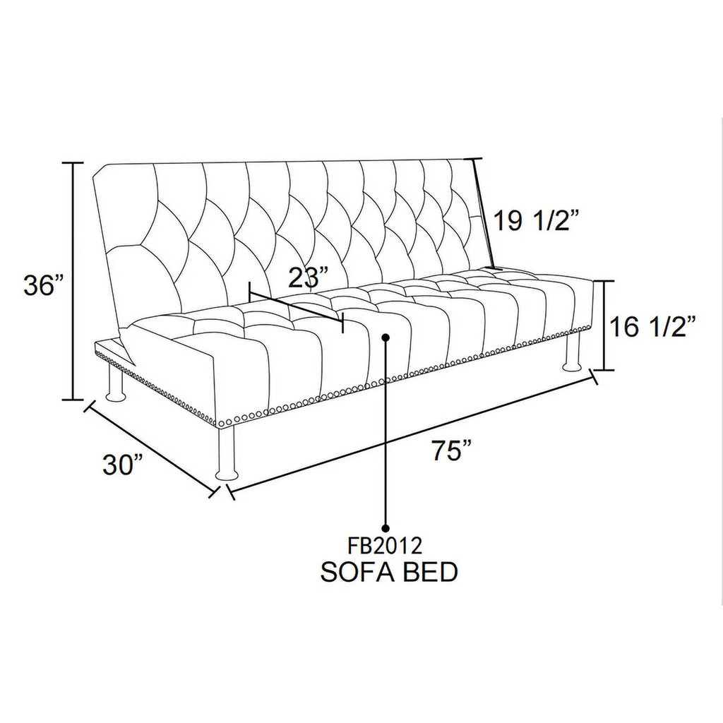 Convertible Folding Futon Sofa Bed 64" R89919