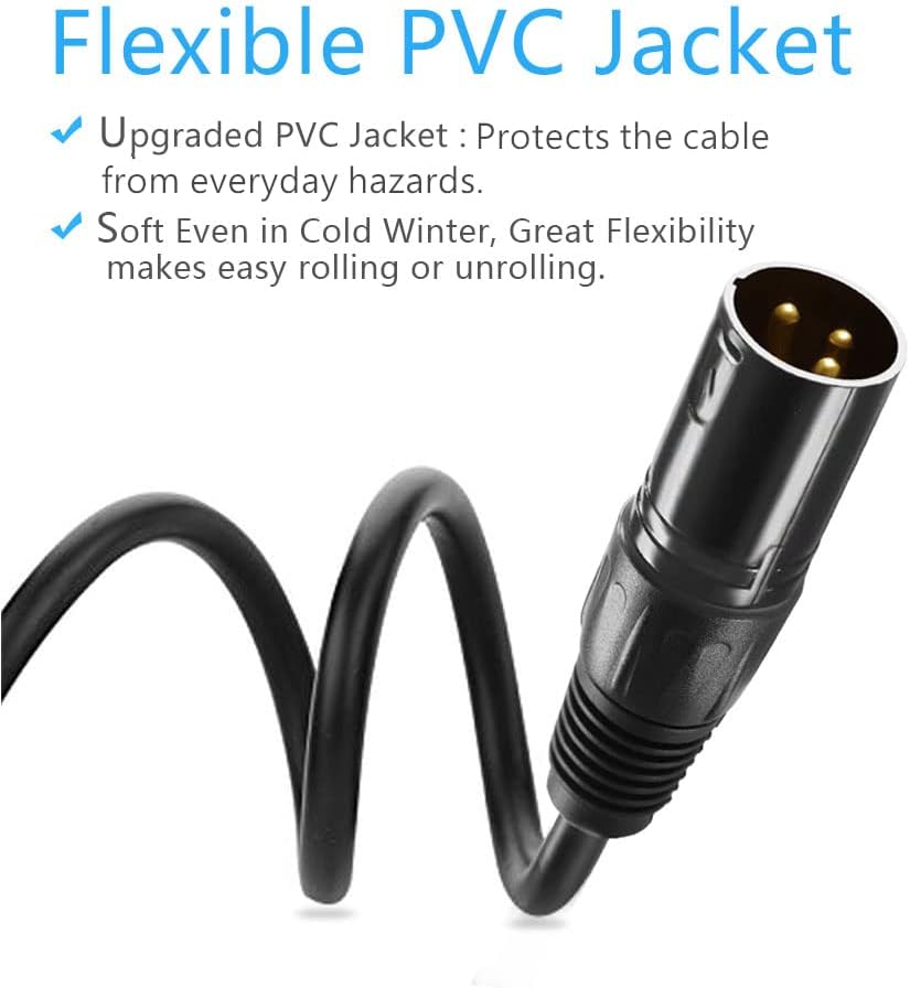 25 ft 3 Pin XLR Male to Female DMX Cable, 4 Pack C962