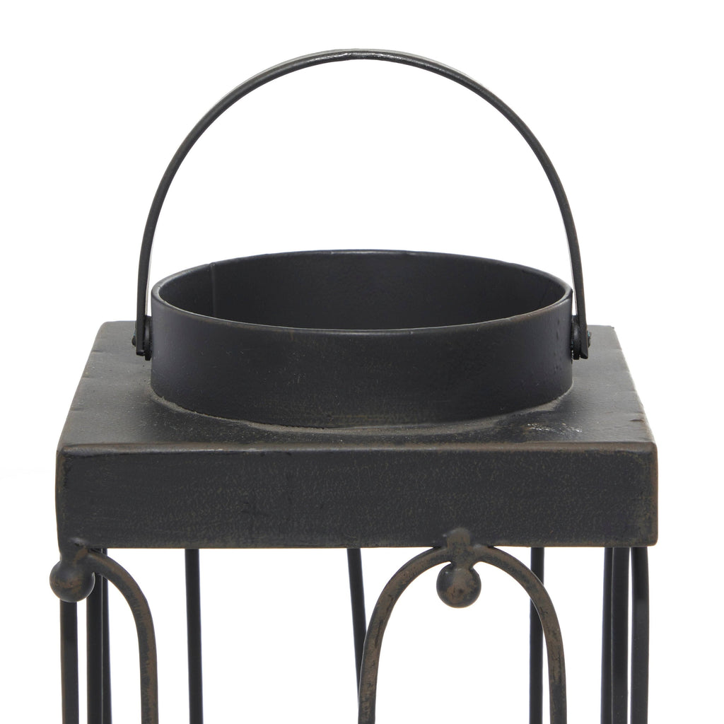 Metal Glass Candle Lantern Set of 2 J568421