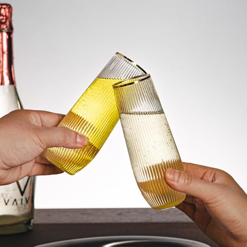 36pcs 9oz BPA-free Plastic Champagne Flutes with Gold Rim S523730
