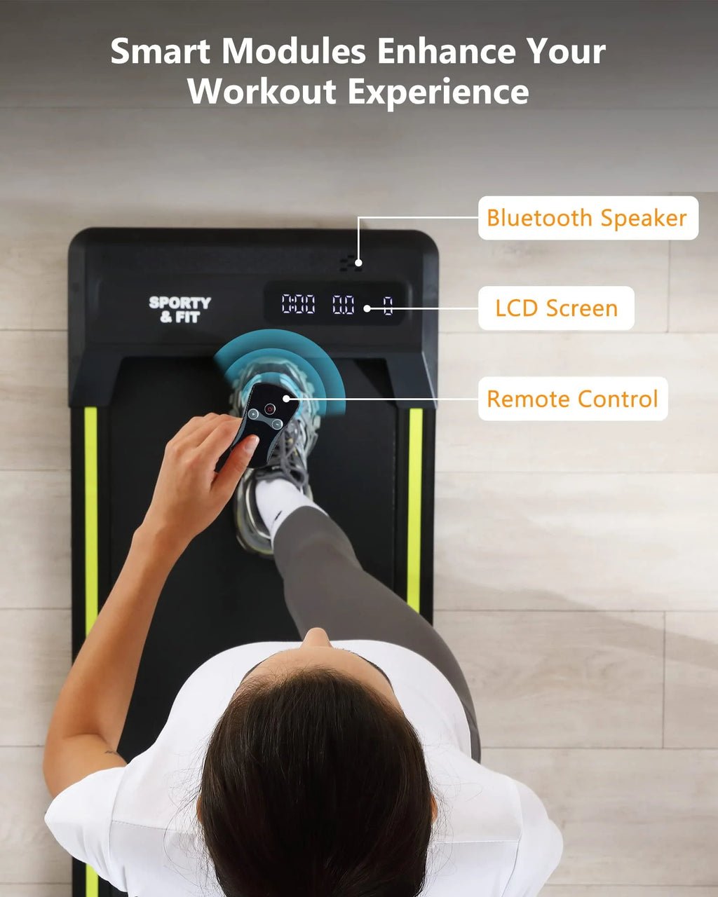 Portable Under Desk Treadmill with Remote Control, Grey S6180