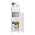 White 12.6 in. W x 34 in. H x 12 in. D Waterproof Bathroom Floor Storage Linen Cabinet with Drawer I3762