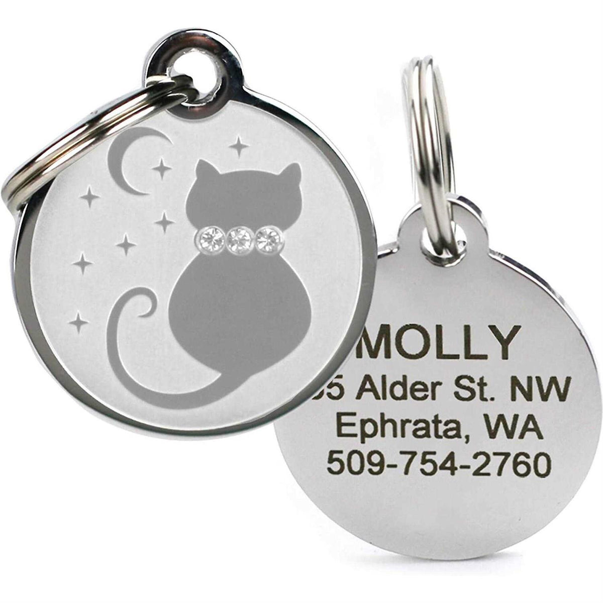 Crystal Cat Dog ID Tag V6380