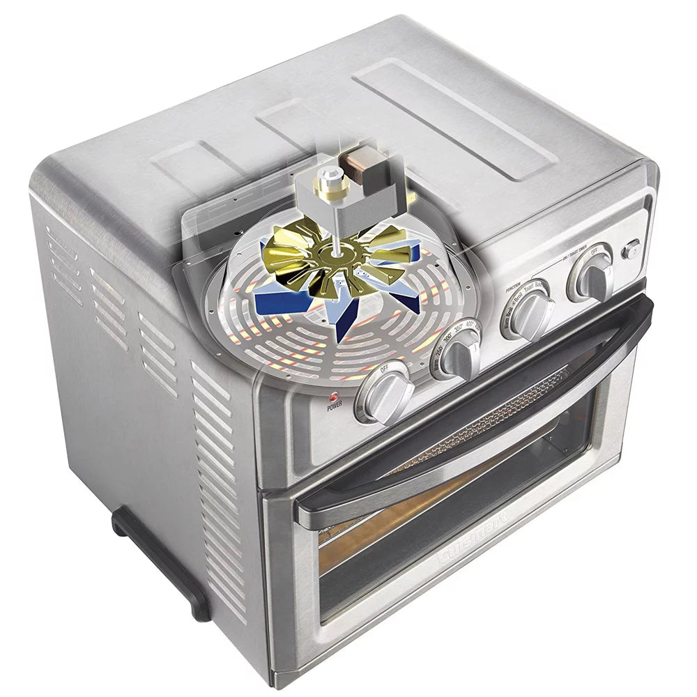 Silver Convection Toaster Oven Air Fryer with Mini Food Processor, 5-Pieces Knife Set, Cutting Board and Safety Gloves O969