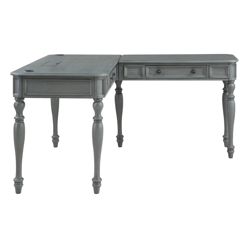 L-Shape Engineered Wood Desk with Power U2532