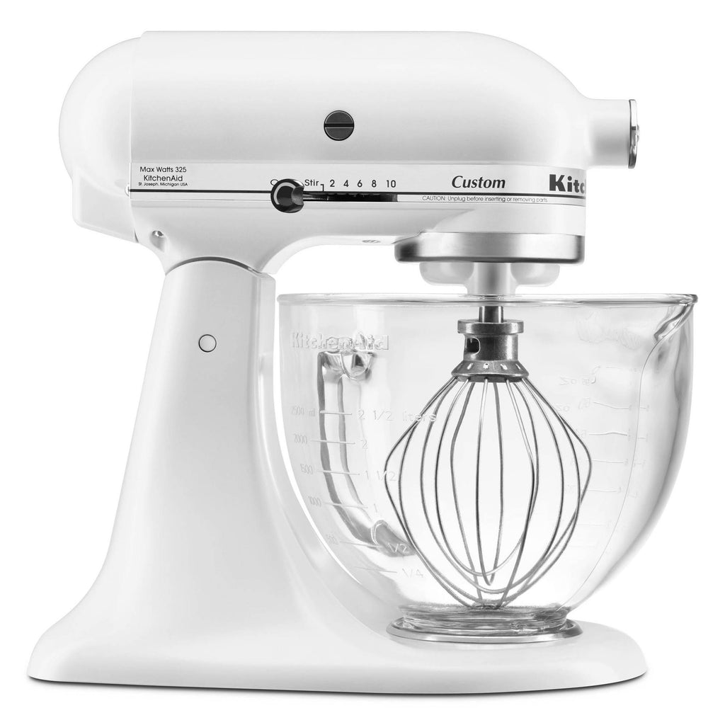 5-Quart Matte White Glass Bowl Stand Mixer X351