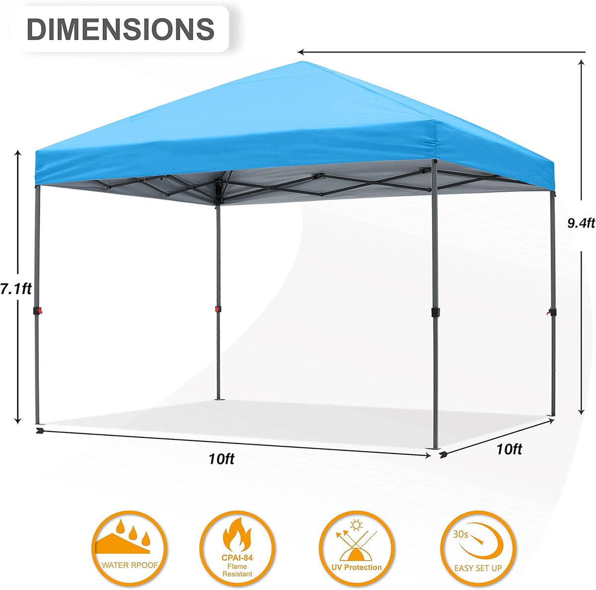 10x10FT Pop Up Canopy Tent with Wheeled Carrying Bag J907807