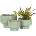 Green Ceramic Planter, 3 Count I813