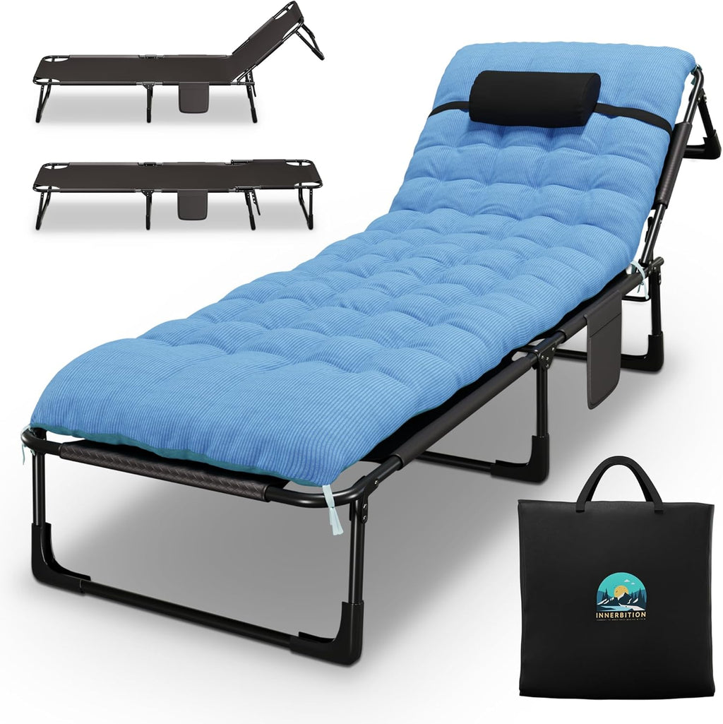 Heavy Duty Folding Camping Cot with Pillow, Cushion & Carrying Bag O962
