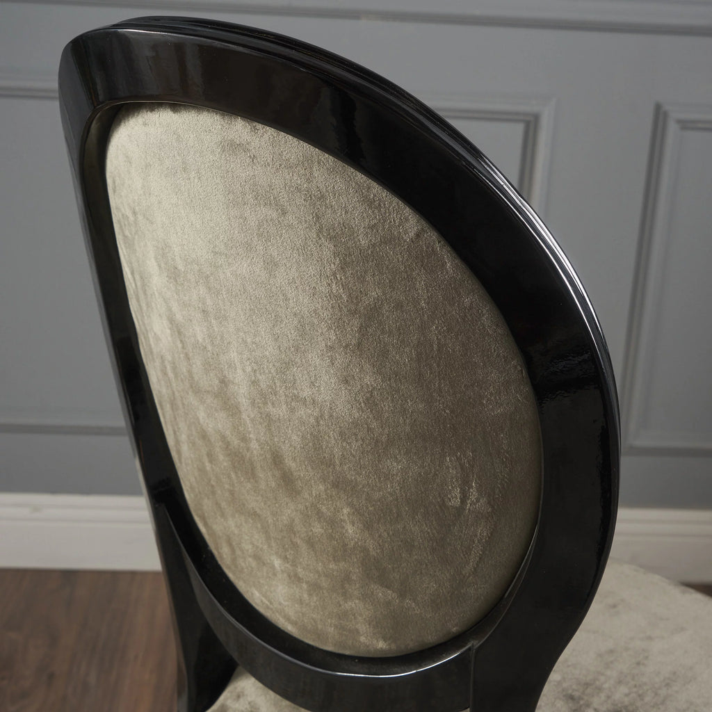 Gray Velvet Dining Chairs Set of 2 O620