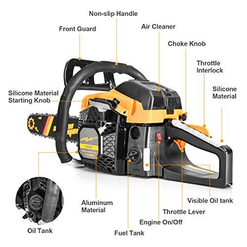GAS Powered 62cc 2-Cycle 20-inch Chainsaw U536