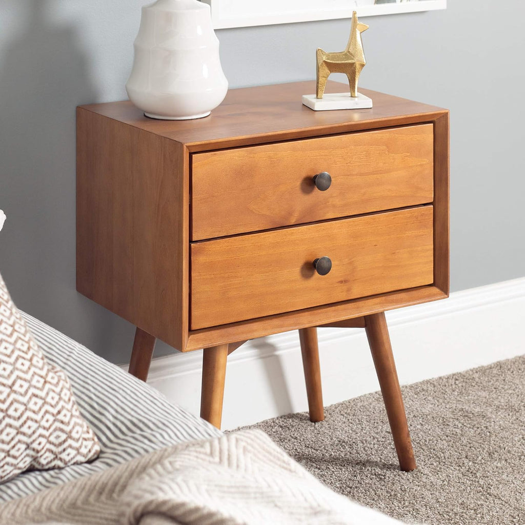 2 Piece 1 Drawer Solid Wood Nightstand Set U791214