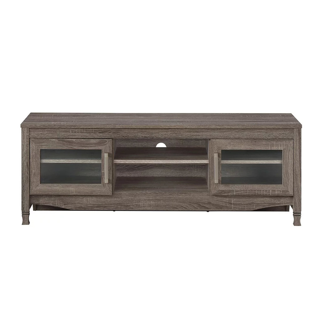 Grey Driftwood TV Stand up to 60 Inches with 2 Doors S228