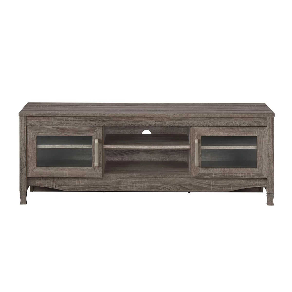 Grey Driftwood TV Stand up to 60 Inches with 2 Doors S228