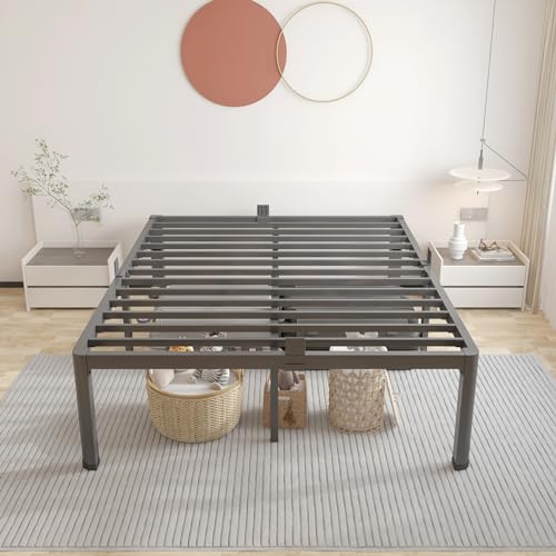 14 inch Full Size Bed Frame with Headboard Heavy Duty Steel Slats Q71197