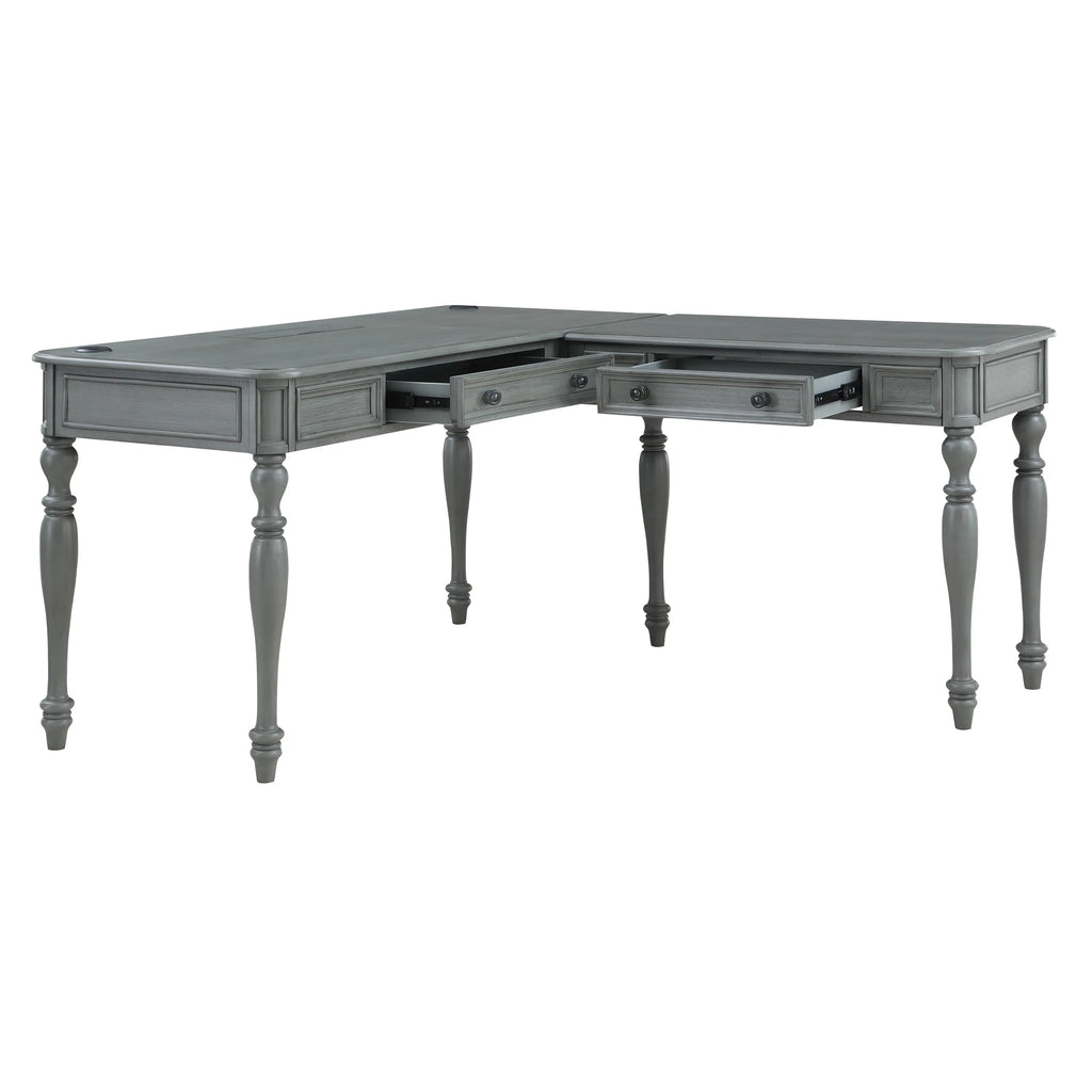 L-Shape Engineered Wood Desk with Power U2532