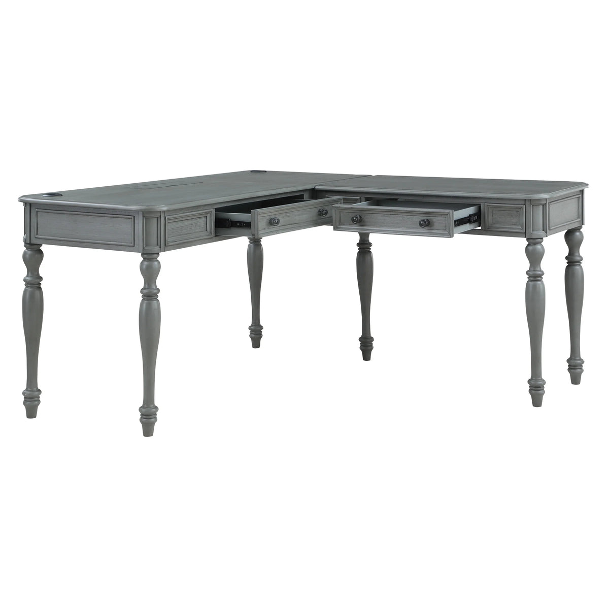 L-Shape Engineered Wood Desk with Power U2532