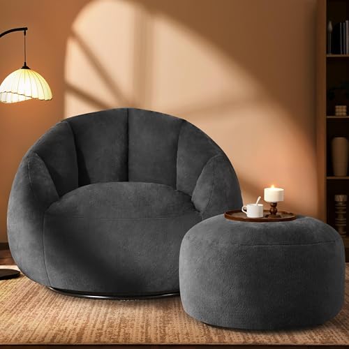 Beige Oversized Bean Bag Chair S69698