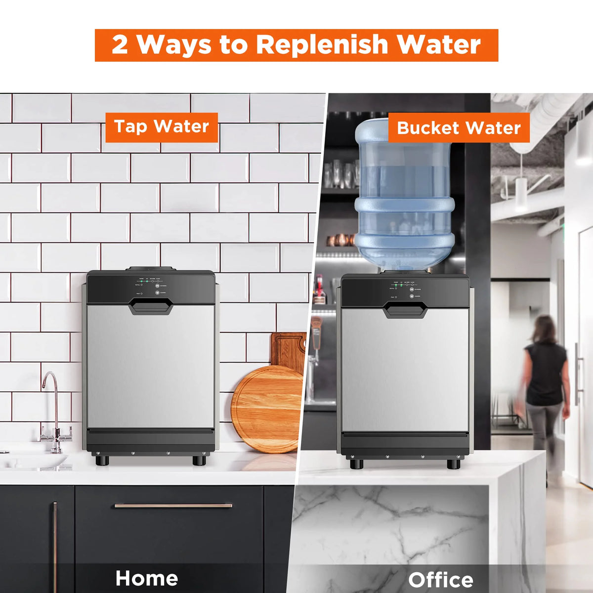 Portable Countertop Nugget Ice Maker, 55Lbs/24H, Self-Cleaning D70265