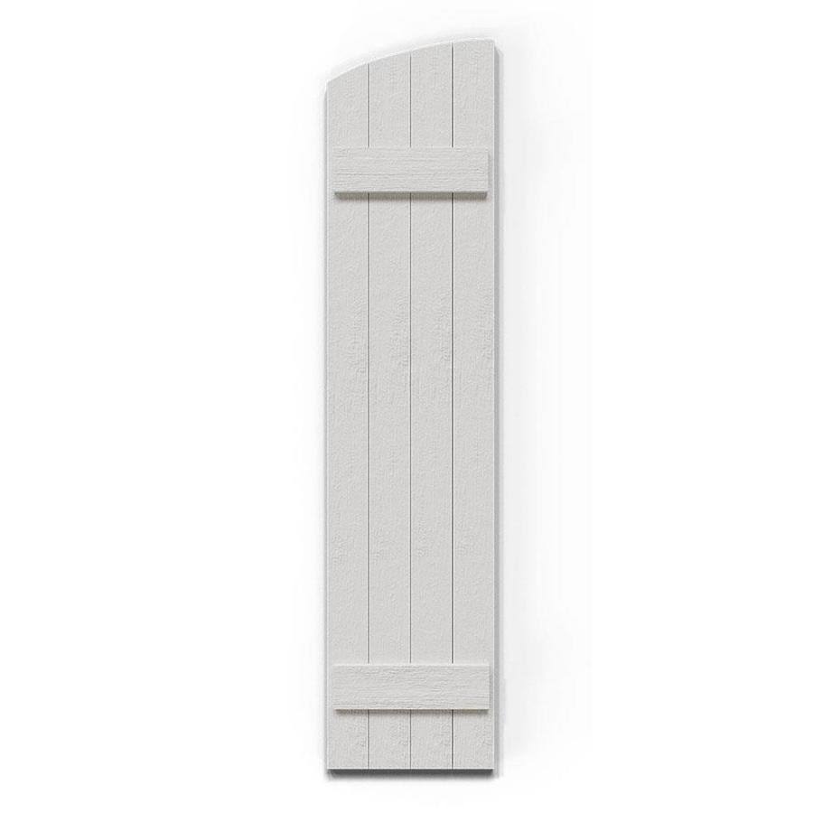 Rustic Faux Wood Shutters with Elliptical Arch Top U7354