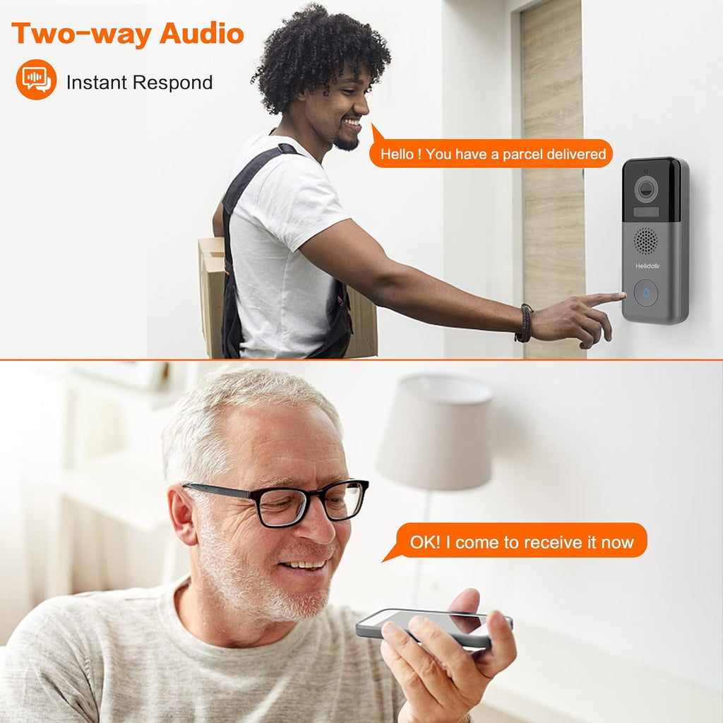 2K Wireless Video Doorbell Camera with Night Vision G297853