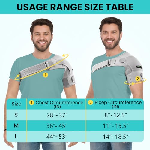 Adjustable Shoulder Brace Wrap (Gray, Small) F73900